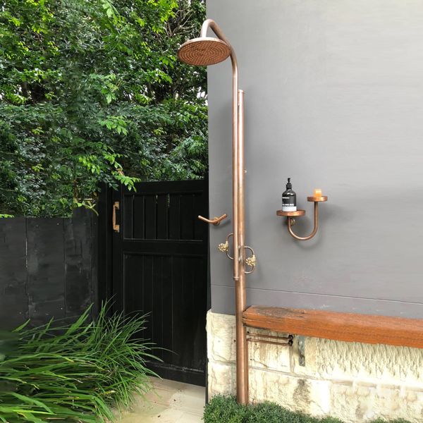  Đĩa đựng xà bông tắm ngoài trời gắn tường bằng đồng (copper) - Brosoap 