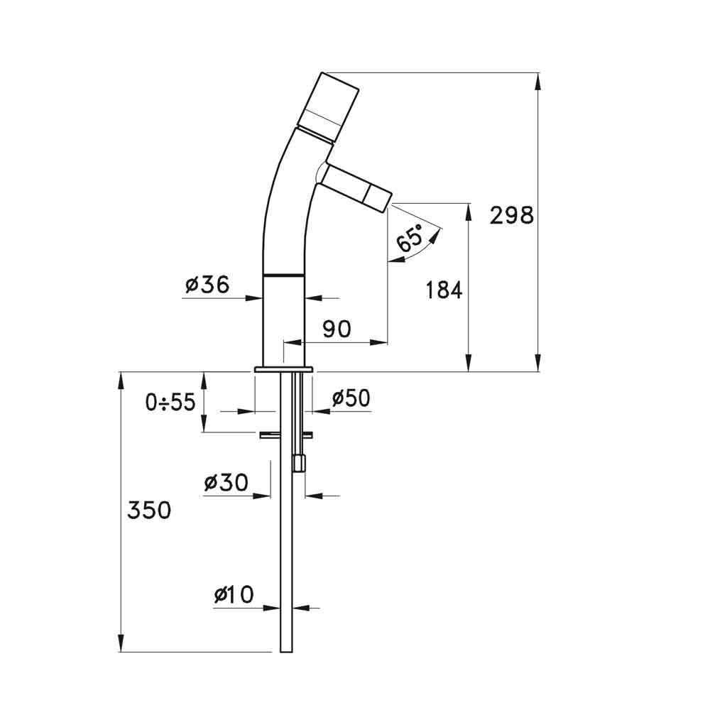  Vòi chậu lavabo cao 298mm bằng đồng Bamboo - 3222HP120 