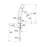  Vòi chậu lavabo cao 348mm bằng đồng Bamboo - 3222HP170 
