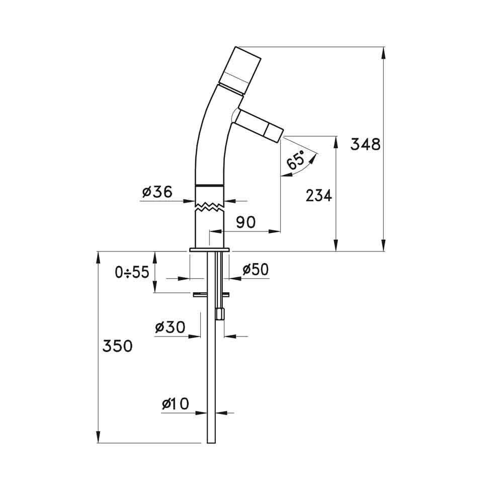  Vòi chậu lavabo cao 348mm bằng đồng Bamboo - 3222HP170 