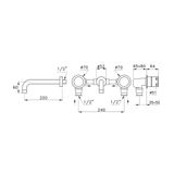  Vòi chậu lavabo gắn tường bằng đồng Bamboo - 3861 