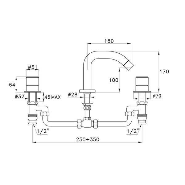  Vòi bồn tắm bằng đồng Bamboo - 3255 