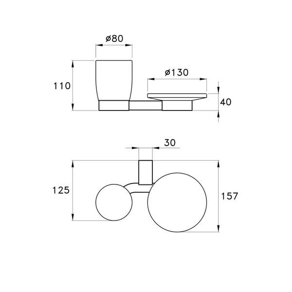  Ly đựng bàn chải đánh răng và đĩa đựng xà bông tắm treo tường Bamboo - 1013 
