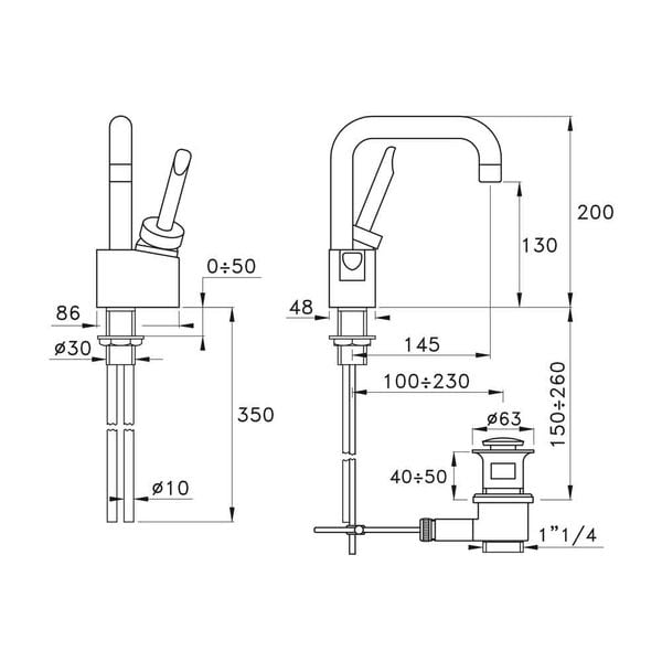  Vòi chậu lavabo bằng đồng Box - 3225MC 