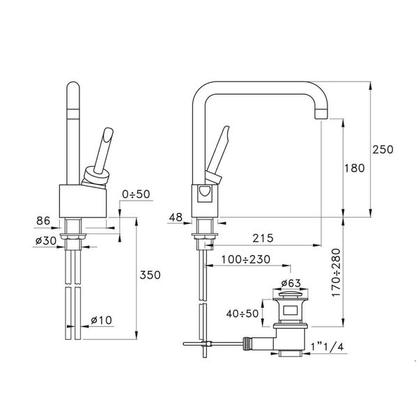  Vòi chậu lavabo bằng đồng Box - 3226MC 