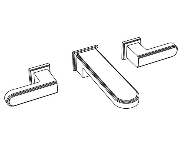  Vòi chậu rửa mặt gắn tường Transatlantique bằng đồng - 1303 