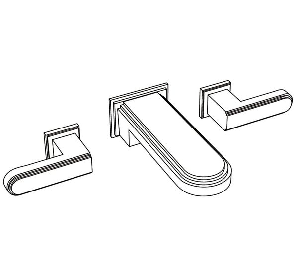  Vòi chậu rửa mặt gắn tường Transatlantique bằng đồng - 1304 