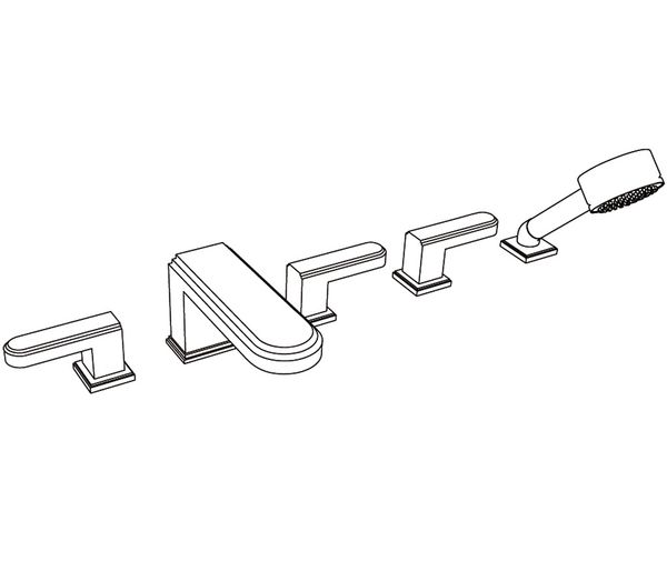  Vòi bồn tắm năm lỗ Transatlantique bằng đồng - 3305 