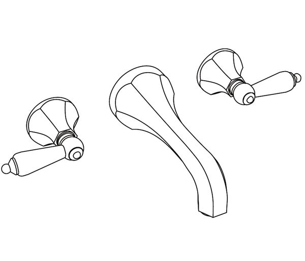  Vòi chậu rửa mặt gắn tường cổ điển Charléty Metal bằng đồng - 1303 