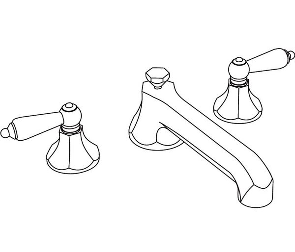  Vòi bồn tắm cổ điển Charléty Black Obsidian bằng đồng - 3301 