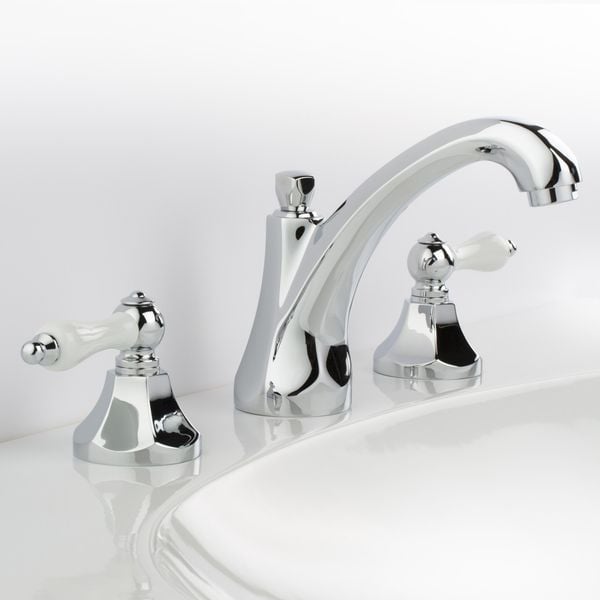  Vòi chậu rửa mặt cổ điển Charléty Porcelain polished chrome bằng đồng 