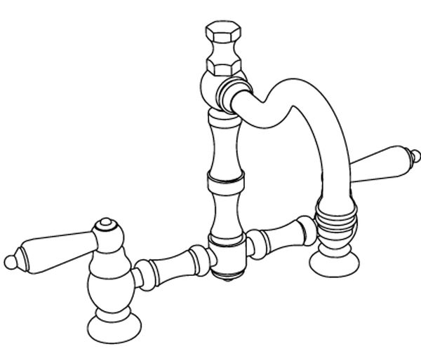  Vòi chậu rửa mặt cổ điển Volga Black Obsidian bằng đồng - 1102 