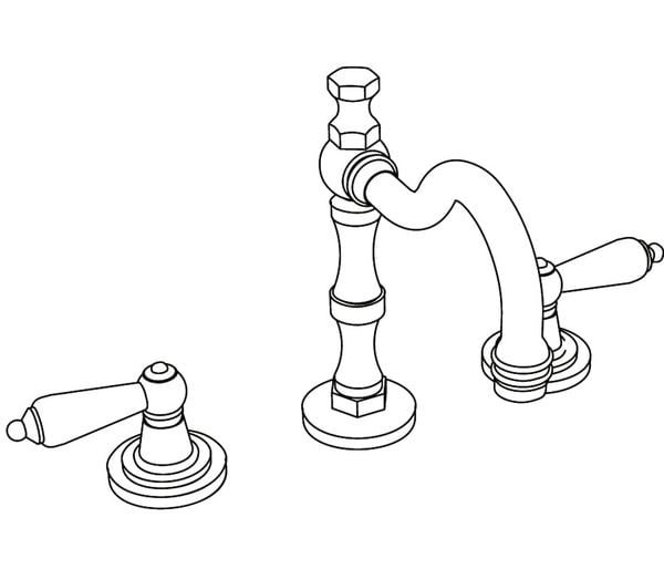  Vòi chậu rửa mặt cổ điển Volga Black Obsidian bằng đồng - 1301 