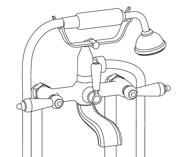  Vòi bồn tắm cổ điển Volga Black Obsidian bằng đồng - 3309 