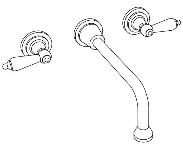  Vòi chậu rửa mặt gắn tường cổ điển Star Black Obsidian bằng đồng - 1303 