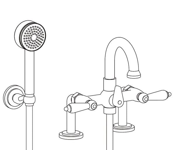  Vòi bồn tắm cổ điển Star Black Obsidian bằng đồng - 3306 