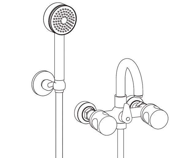  Vòi bồn tắm gắn tường Céleste Gold bằng đồng - 3201 