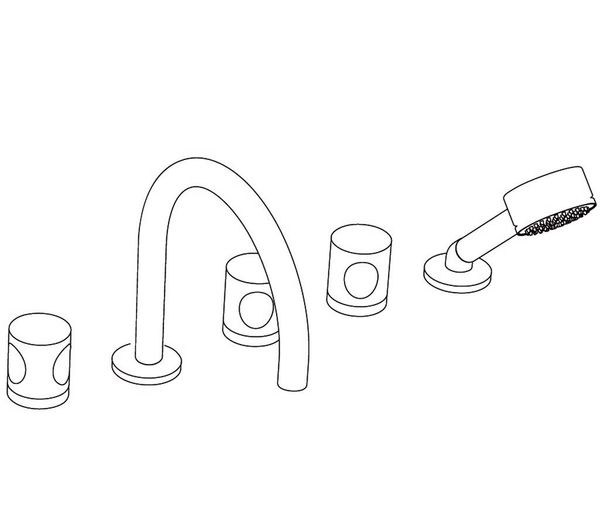  Vòi bồn tắm năm lỗ Céleste Gold bằng đồng - 3305 