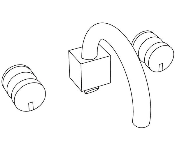  Vòi chậu rửa mặt gắn tường Fusion Blue Sodalite bằng đồng - 1304 