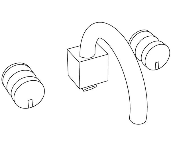  Vòi bồn tắm ba lỗ gắn tường Fusion Black Portoro bằng đồng - 3303XL 