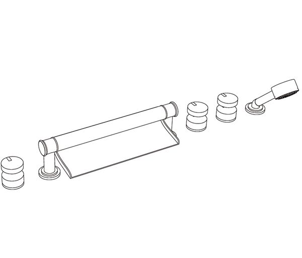  Vòi bồn tắm sáu lỗ Fusion Black Obsidian bằng đồng - 3307 