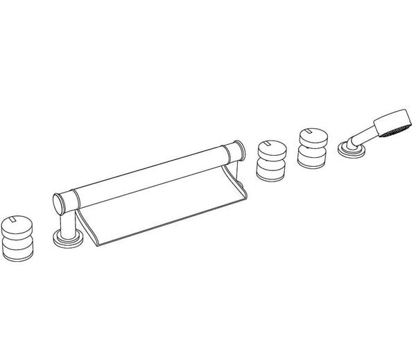  Vòi bồn tắm sáu lỗ Fusion Blue Sodalite bằng đồng - 3307 