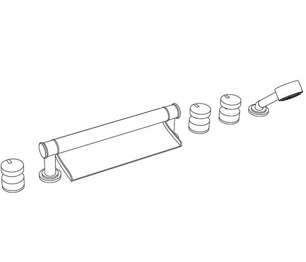  Vòi bồn tắm sáu lỗ Fusion White Carrara bằng đồng - 3307 