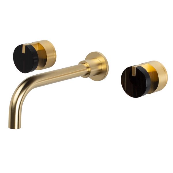  Vòi chậu rửa mặt gắn tường Fusion Black Obsidian bằng đồng - 1303 