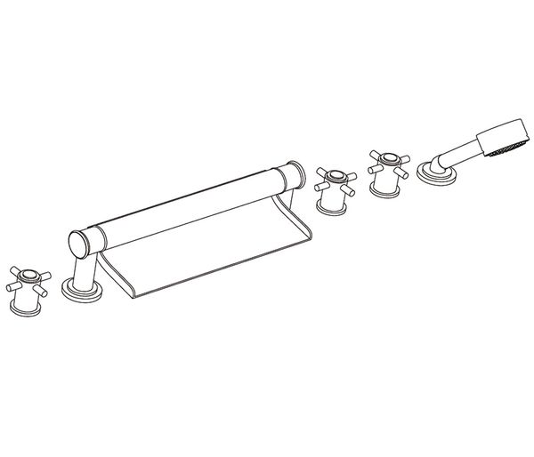  Vòi bồn tắm sáu lỗ Star bằng đồng - 3307 