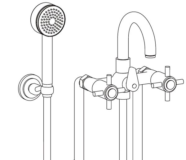  Vòi bồn tắm gắn sàn Star bằng đồng - 3309 