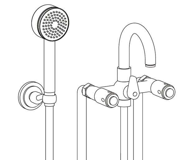  Vòi bồn tắm gắn sàn Star Lisse bằng đồng - 3309 