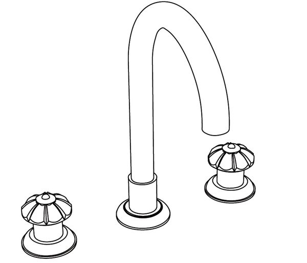  Vòi chậu rửa mặt Élégance White bằng đồng - 1301 