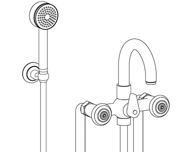  Vòi bồn tắm gắn sàn Bijou bằng đồng - 3309 