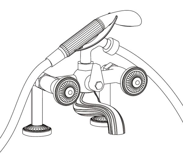  Vòi bồn tắm cổ điển Bonroche bằng đồng - 3306 