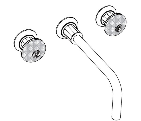  Vòi chậu rửa mặt gắn tường cổ điển Élégance Classic bằng đồng - 1303 