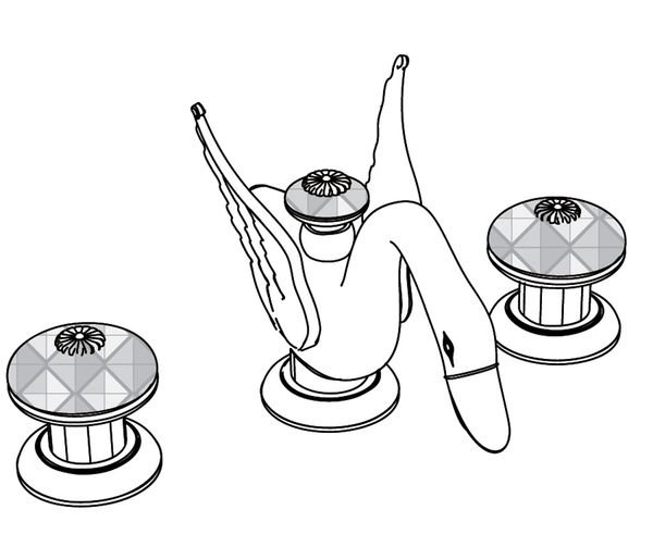  Vòi chậu rửa mặt cổ điển Cygne Ailé bằng đồng - 1301 