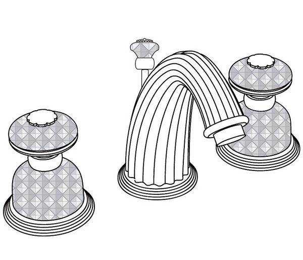  Vòi chậu rửa mặt cổ điển Dôme Diamant Blue Crystal bằng đồng - 1301 