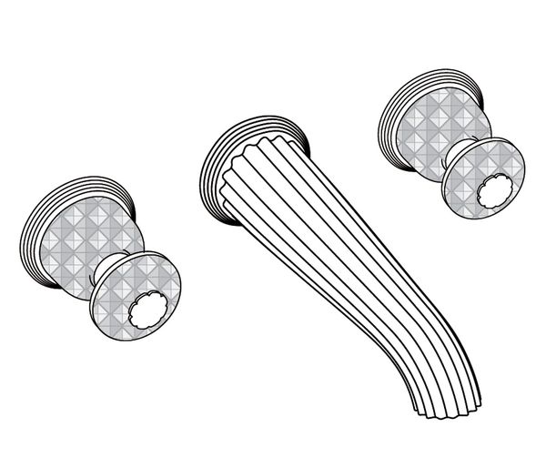  Vòi chậu rửa mặt gắn tường cổ điển Dôme Diamant Clear Crystal bằng đồng - 1303 