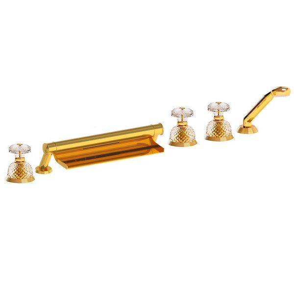  Vòi bồn tắm sáu lỗ cổ điển Dôme Diamant Clear Crystal bằng đồng - 3307 