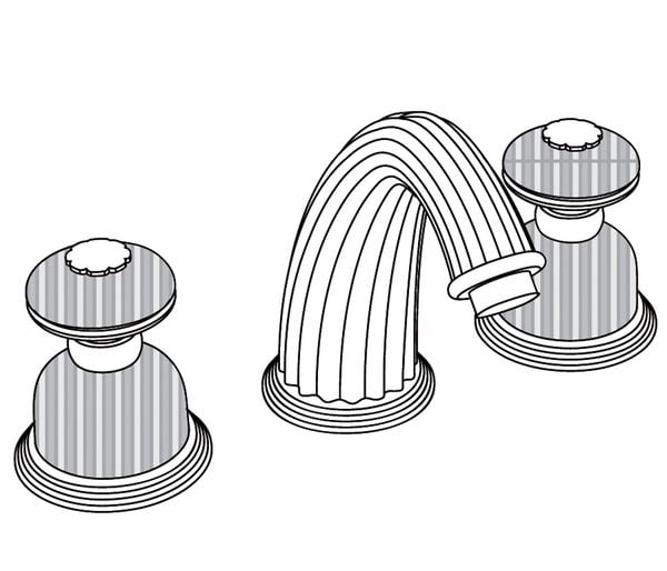  Vòi bồn tắm cổ điển Dôme Cannelé Clear Crystal bằng đồng - 3301 