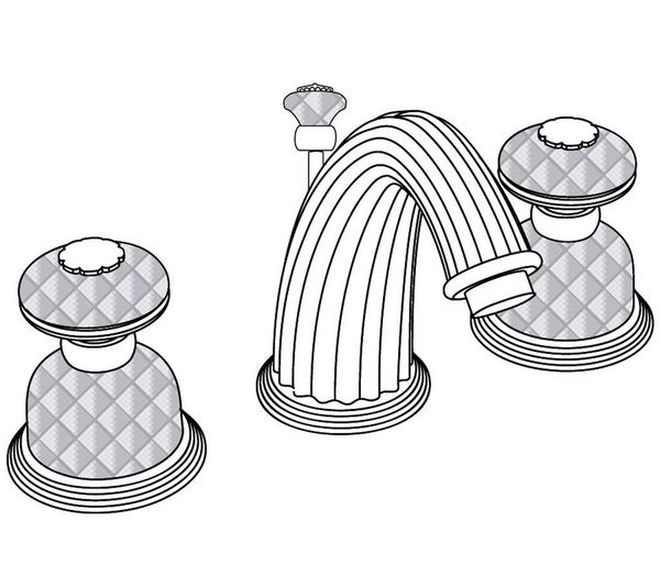  Vòi chậu rửa mặt cổ điển Dôme Losange Pink Crystal bằng đồng - 1301 