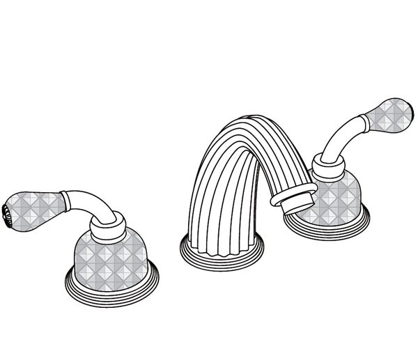  Vòi bồn tắm cổ điển Dôme Manettes Diamant Clear Crystal bằng đồng - 3301 