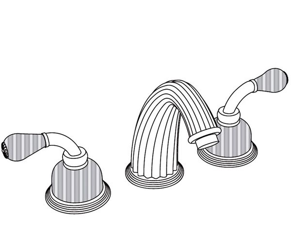  Vòi bồn tắm cổ điển Dôme Manettes Cannelé Blue Crystal bằng đồng - 3301 