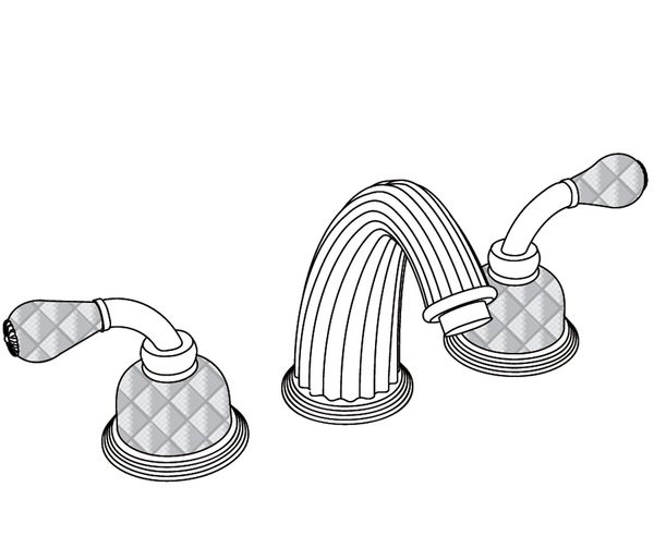  Vòi bồn tắm cổ điển Dôme Manettes Losange Clear Crystal bằng đồng - 3301 