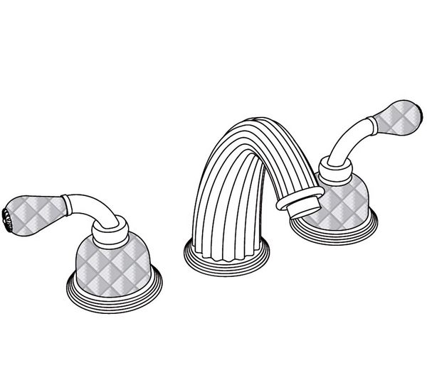  Vòi bồn tắm cổ điển Dôme Manettes Losange Pink Crystal bằng đồng - 3301 