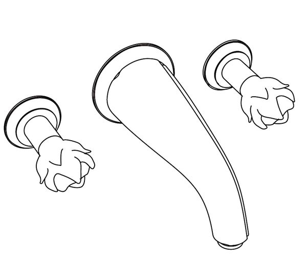  Vòi bồn tắm gắn tường cổ điển Odiot bằng đồng - 3303 