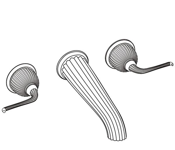  Vòi chậu rửa mặt gắn tường cổ điển Coupole bằng đồng - 1303 