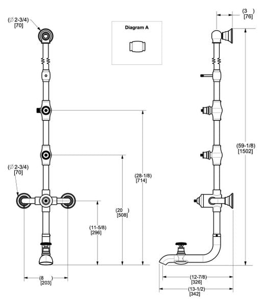  Sen cây gắn tường cổ điển Harrison bằng đồng - 0980XSHR 