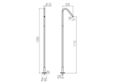  Vòi chậu lavabo chân dài gắn sàn bằng stainless steel Mirò - CHP2 