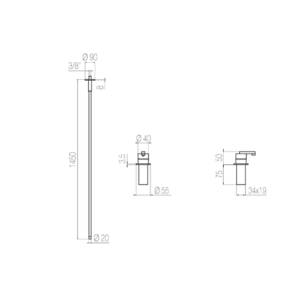  Vòi chậu lavabo âm trần bằng stainless steel Kira - CHS1 